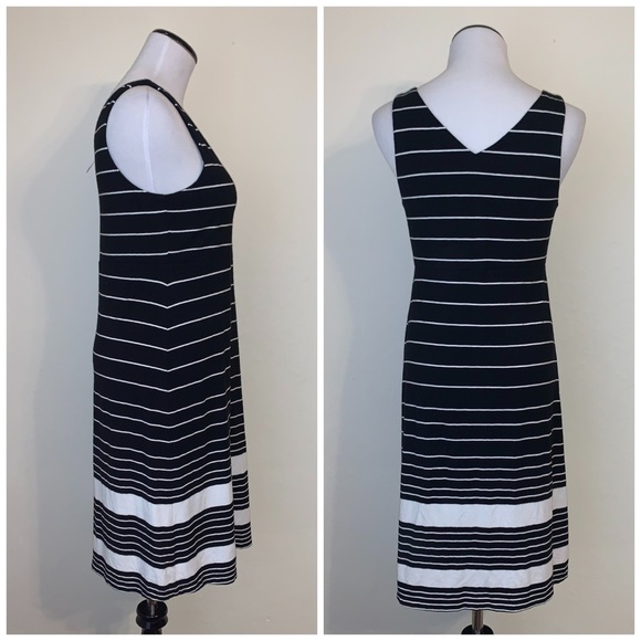 Athleta black white striped Santorini dress medium - Picture 2 of 4
